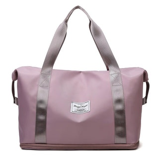Large Capacity Expandable Gym Bag For Women - Waterproof Travel Duffel With Wet Pocket,Versatile Yoga Sports Bag With Shoe Compartment ,Stylish Tote & Shoulder Bag For Gym & Weekender