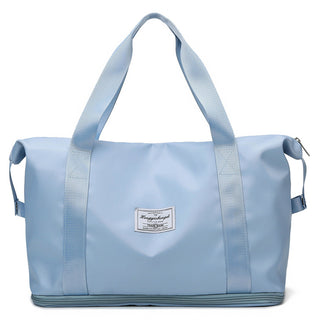 Large Capacity Expandable Gym Bag For Women - Waterproof Travel Duffel With Wet Pocket,Versatile Yoga Sports Bag With Shoe Compartment ,Stylish Tote & Shoulder Bag For Gym & Weekender