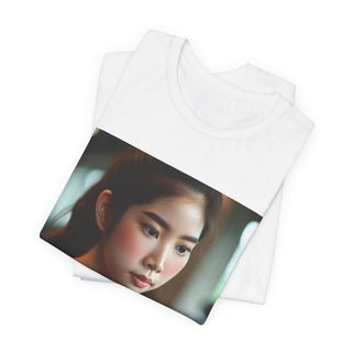 Barbels & Blush Fitness Tee — Women's Gym T‑Shirt with Dumbbell Photo