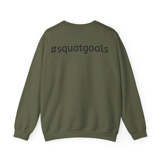 Squat Goals Crewneck Sweatshirt — Anatomy Muscle Graphic with “#squatgoals” Back