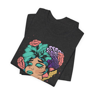 Snatch Goals Tee — Floral Portrait Graphic Short Sleeve Shirt