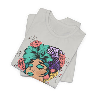 Snatch Goals Tee — Floral Portrait Graphic Short Sleeve Shirt