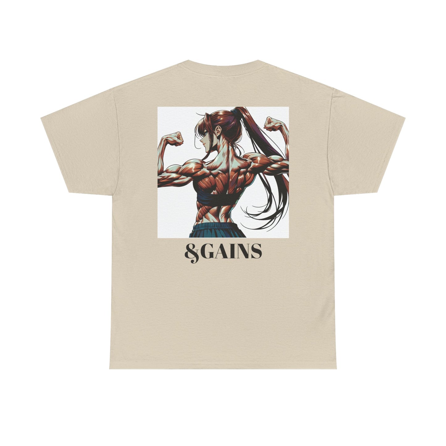 Unisex Heavy Cotton Tee - Glam & Gains Graphic T-Shirt for Fitness and Fashion Enthusiasts