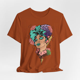 Snatch Goals Tee — Floral Portrait Graphic Short Sleeve Shirt
