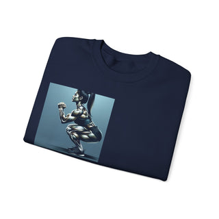 Crewneck Sweatshirt — 'Too Pretty To Skip a Leg Day' Fitness Graphic