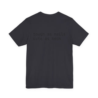 “Tough as Nails, Cute as Heck” Graphic Tee — Retro Roller Skate Girl Art