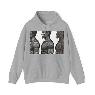 Hoodie — 'Pretty Buff' Tattooed Men Graphic Pullover