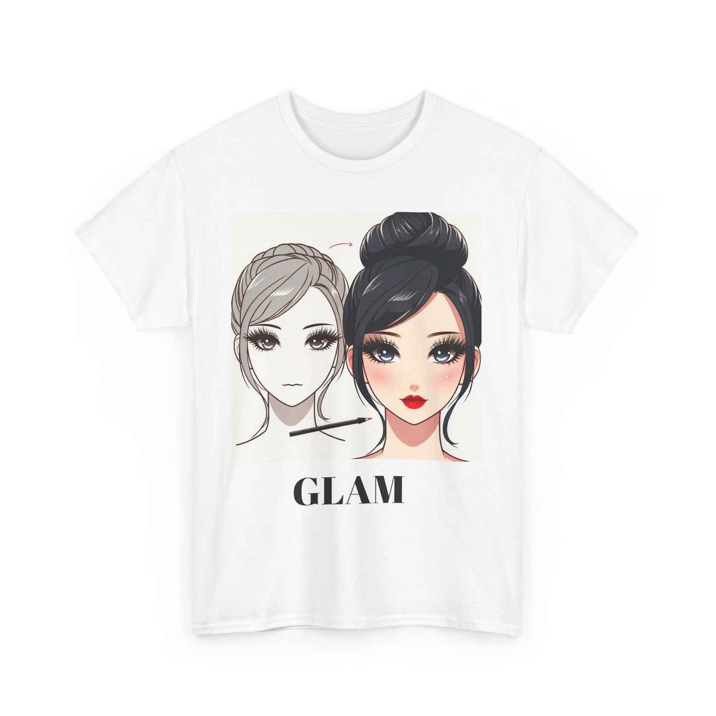 Unisex Heavy Cotton Tee - Glam & Gains Graphic T-Shirt for Fitness and Fashion Enthusiasts