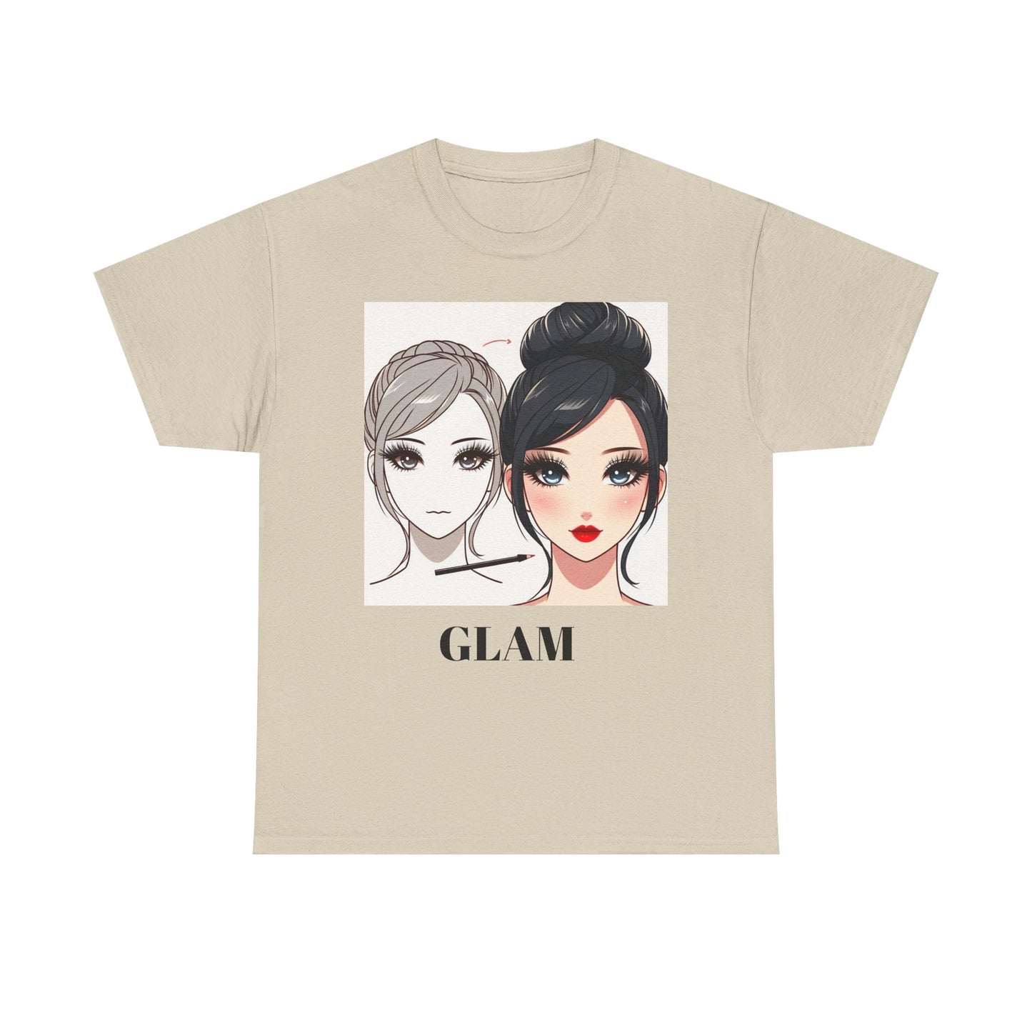 Unisex Heavy Cotton Tee - Glam & Gains Graphic T-Shirt for Fitness and Fashion Enthusiasts