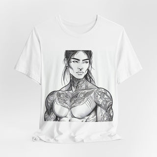 Tattooed Warrior Illustration T-Shirt