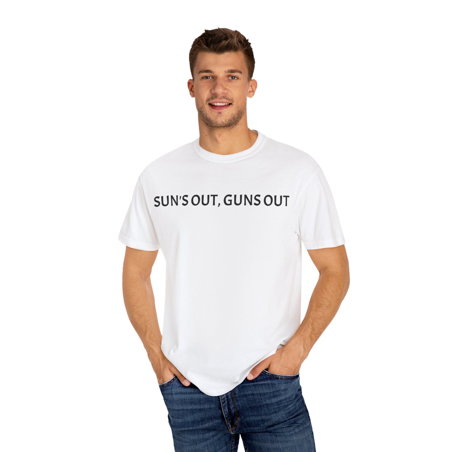 Unisex Sun's Out, Guns Out Graphic T-Shirt - Casual Summer Wear