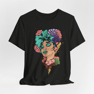 Snatch Goals Tee — Floral Portrait Graphic Short Sleeve Shirt