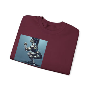 Crewneck Sweatshirt — 'Too Pretty To Skip a Leg Day' Fitness Graphic
