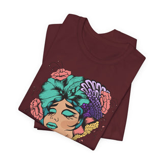 Snatch Goals Tee — Floral Portrait Graphic Short Sleeve Shirt