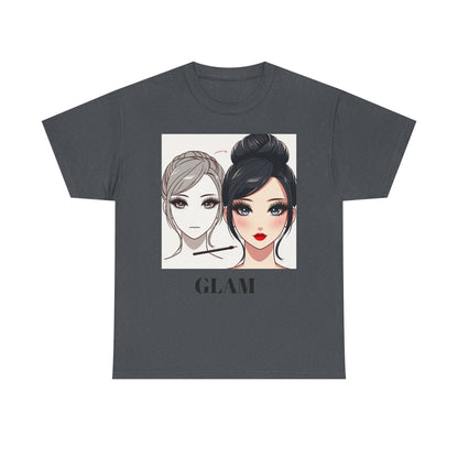 Unisex Heavy Cotton Tee - Glam & Gains Graphic T-Shirt for Fitness and Fashion Enthusiasts