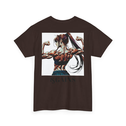 Unisex Heavy Cotton Tee - Glam & Gains Graphic T-Shirt for Fitness and Fashion Enthusiasts