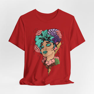 Snatch Goals Tee — Floral Portrait Graphic Short Sleeve Shirt