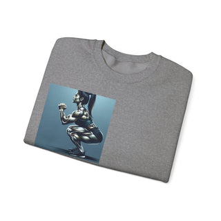 Crewneck Sweatshirt — 'Too Pretty To Skip a Leg Day' Fitness Graphic