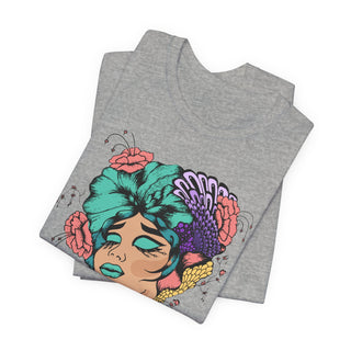 Snatch Goals Tee — Floral Portrait Graphic Short Sleeve Shirt