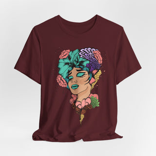 Snatch Goals Tee — Floral Portrait Graphic Short Sleeve Shirt