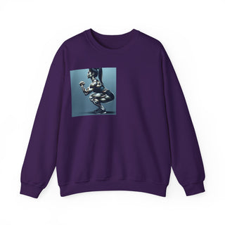 Crewneck Sweatshirt — 'Too Pretty To Skip a Leg Day' Fitness Graphic