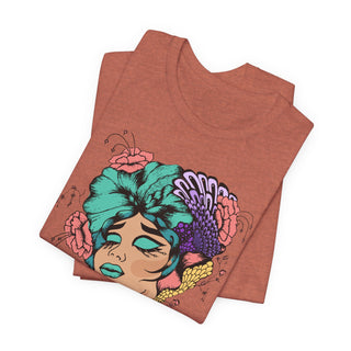 Snatch Goals Tee — Floral Portrait Graphic Short Sleeve Shirt