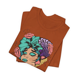 Snatch Goals Tee — Floral Portrait Graphic Short Sleeve Shirt
