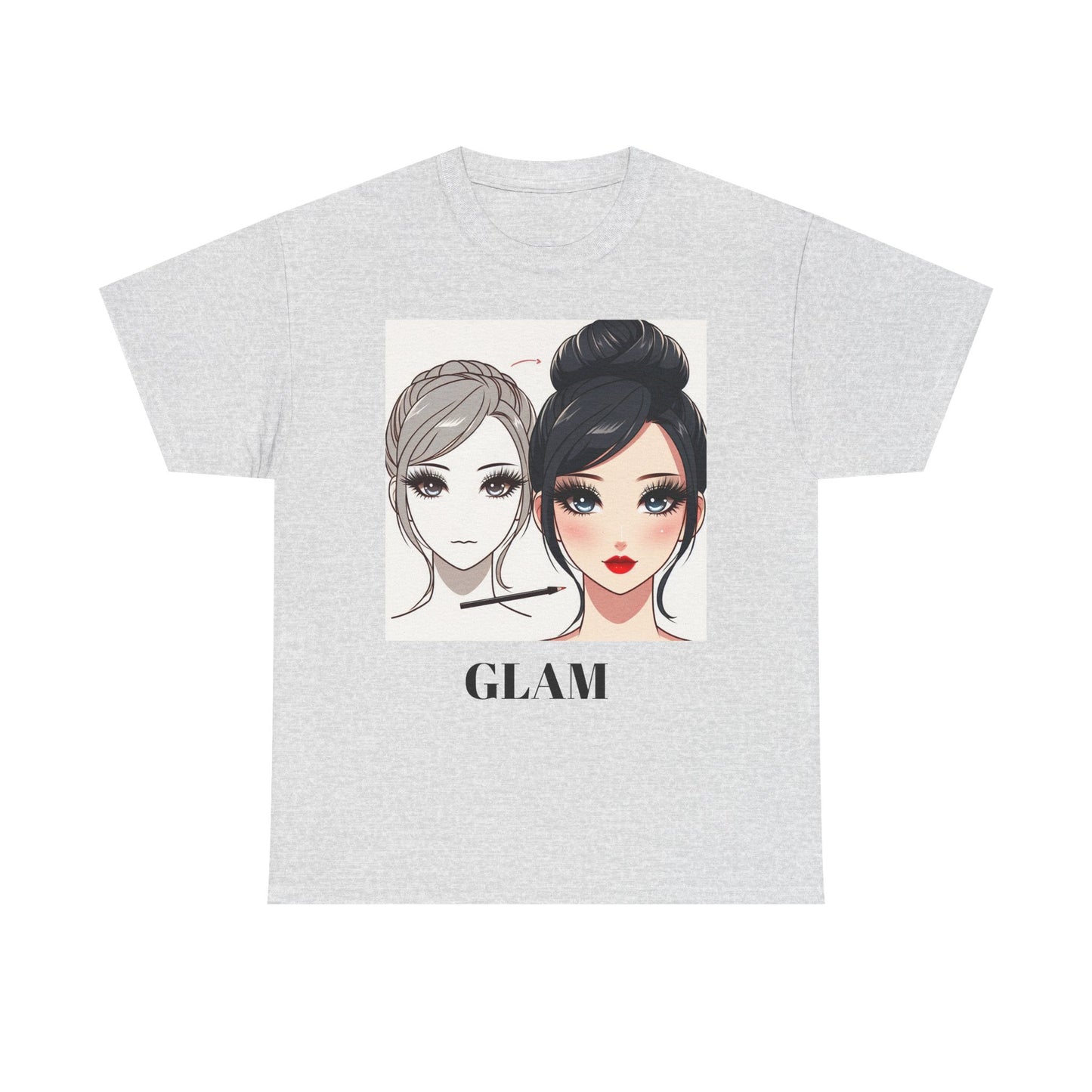 Unisex Heavy Cotton Tee - Glam & Gains Graphic T-Shirt for Fitness and Fashion Enthusiasts