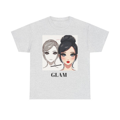 Unisex Heavy Cotton Tee - Glam & Gains Graphic T-Shirt for Fitness and Fashion Enthusiasts