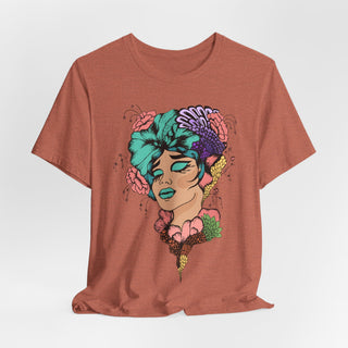 Snatch Goals Tee — Floral Portrait Graphic Short Sleeve Shirt