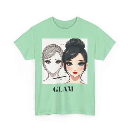 Unisex Heavy Cotton Tee - Glam & Gains Graphic T-Shirt for Fitness and Fashion Enthusiasts