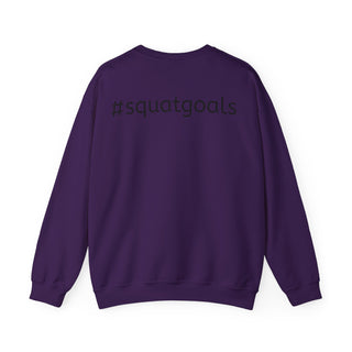 Squat Goals Crewneck Sweatshirt — Anatomy Muscle Graphic with “#squatgoals” Back