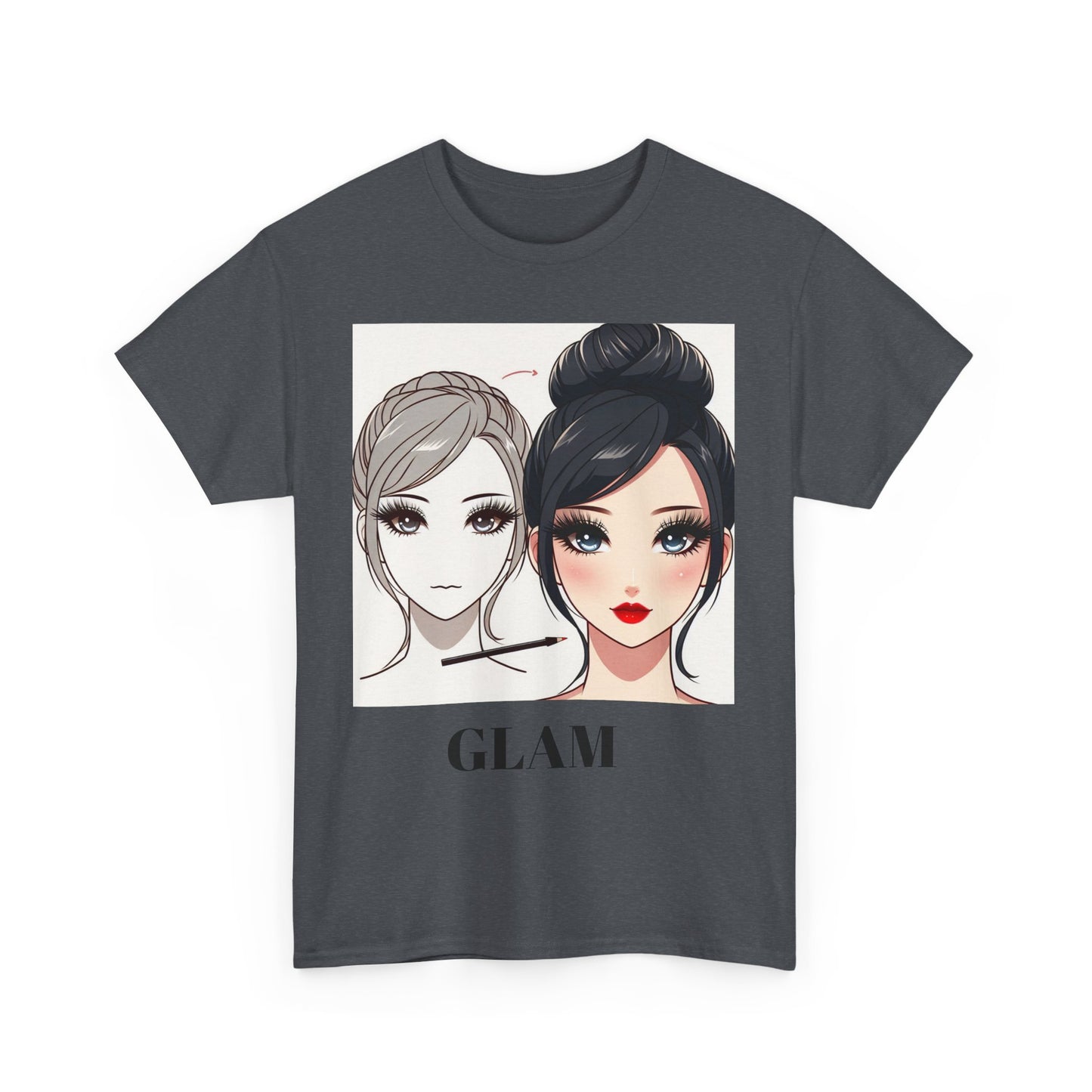 Unisex Heavy Cotton Tee - Glam & Gains Graphic T-Shirt for Fitness and Fashion Enthusiasts