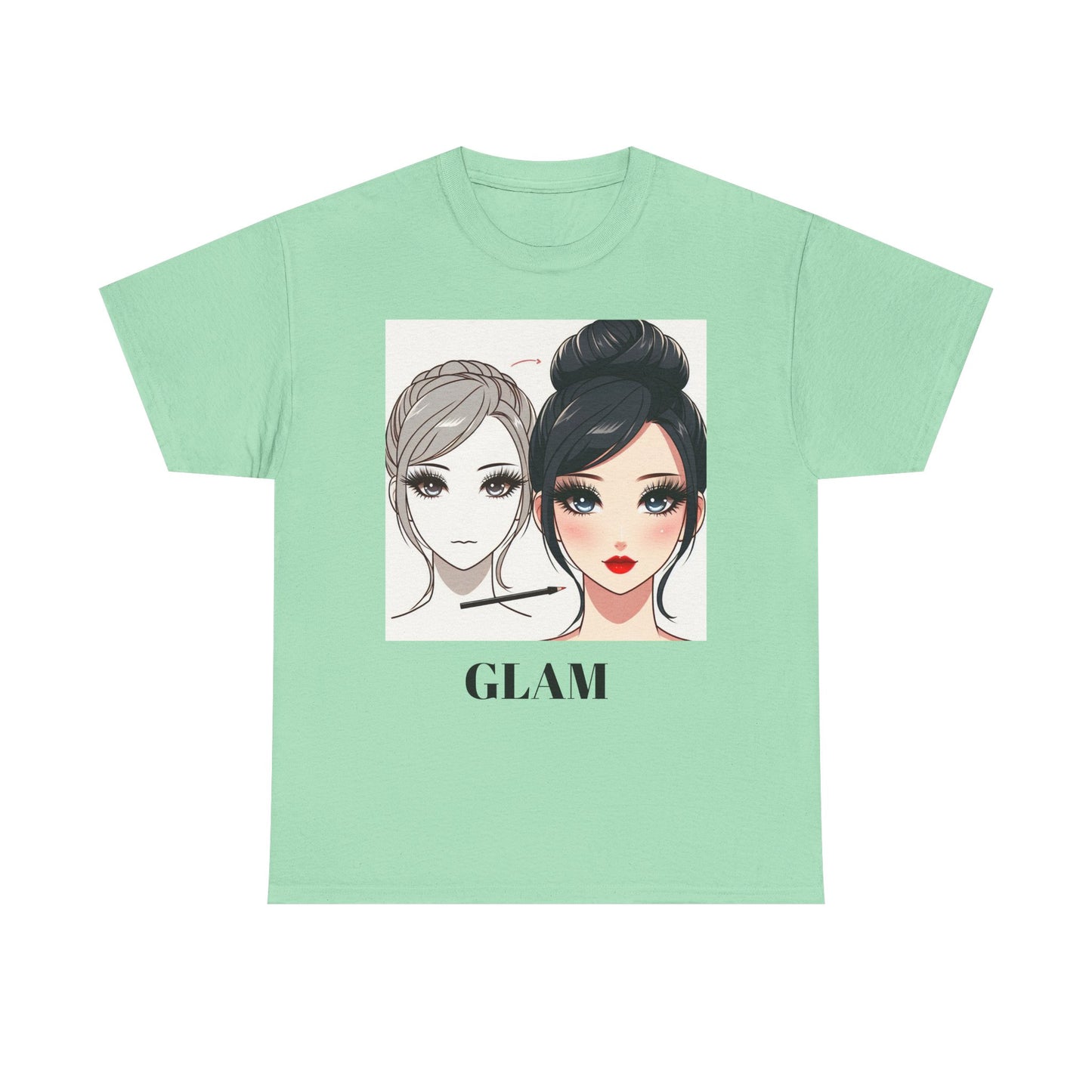 Unisex Heavy Cotton Tee - Glam & Gains Graphic T-Shirt for Fitness and Fashion Enthusiasts