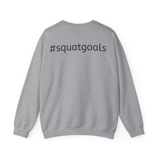 Squat Goals Crewneck Sweatshirt — Anatomy Muscle Graphic with “#squatgoals” Back