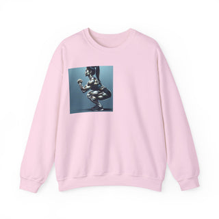 Crewneck Sweatshirt — 'Too Pretty To Skip a Leg Day' Fitness Graphic