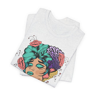 Snatch Goals Tee — Floral Portrait Graphic Short Sleeve Shirt