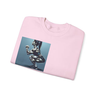 Crewneck Sweatshirt — 'Too Pretty To Skip a Leg Day' Fitness Graphic