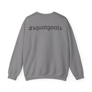 Squat Goals Crewneck Sweatshirt — Anatomy Muscle Graphic with “#squatgoals” Back