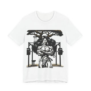 Beauty & the Barbell Graphic Tee — Female Bodybuilding Fitness Shirt