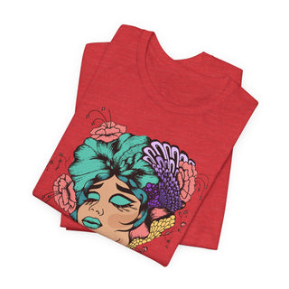 Snatch Goals Tee — Floral Portrait Graphic Short Sleeve Shirt