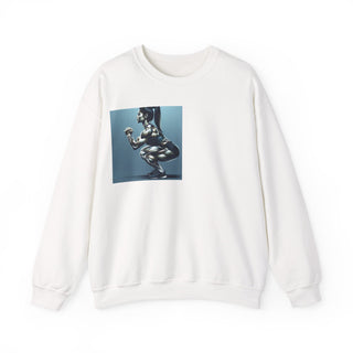 Crewneck Sweatshirt — 'Too Pretty To Skip a Leg Day' Fitness Graphic