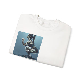 Crewneck Sweatshirt — 'Too Pretty To Skip a Leg Day' Fitness Graphic