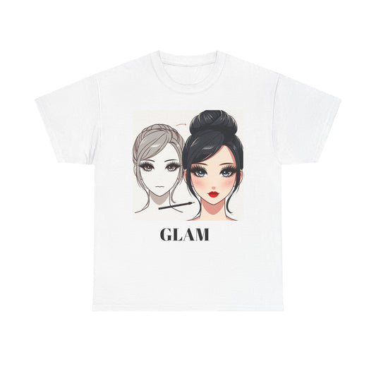 Unisex Heavy Cotton Tee - Glam & Gains Graphic T-Shirt for Fitness and Fashion Enthusiasts