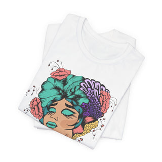 Snatch Goals Tee — Floral Portrait Graphic Short Sleeve Shirt