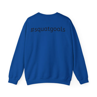 Squat Goals Crewneck Sweatshirt — Anatomy Muscle Graphic with “#squatgoals” Back