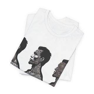 Tattooed Three-Profile Tee — 'Pretty Buff' Graphic T-Shirt
