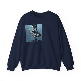 Crewneck Sweatshirt — 'Too Pretty To Skip a Leg Day' Fitness Graphic