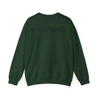Squat Goals Crewneck Sweatshirt — Anatomy Muscle Graphic with “#squatgoals” Back