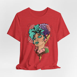 Snatch Goals Tee — Floral Portrait Graphic Short Sleeve Shirt